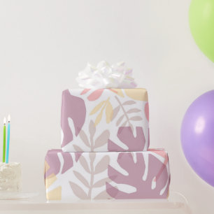 Papel De Regalo Hojas Tropicales de Monstera Amarillo Pastel Lavan