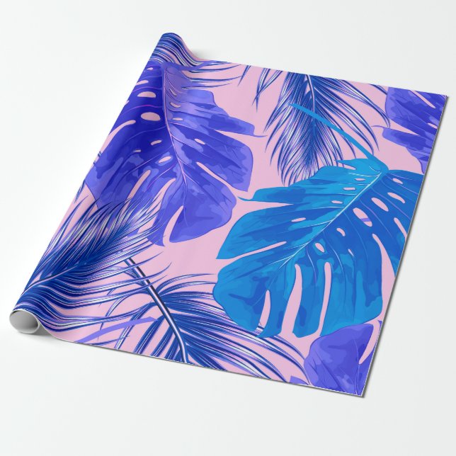 Papel De Regalo Hojas tropicales de palma, hojas de selva sin cost (Desenrollado)