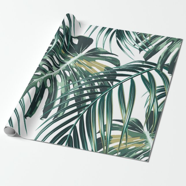 Papel De Regalo Hojas tropicales de palma, hojas de selva sin cost (Desenrollado)