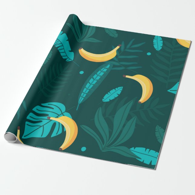 Papel De Regalo Hojas tropicales de palma Patrón de Seamless. Bana (Desenrollado)