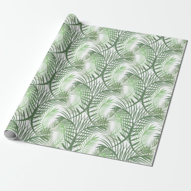 Papel De Regalo Hojas tropicales de palmera (Desenrollado)