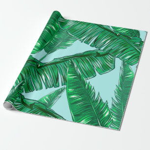 Papel De Regalo Hojas tropicales de palmera sin costura de patata