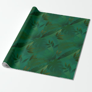 Papel De Regalo Hojas tropicales exóticas místicas de la jungla de