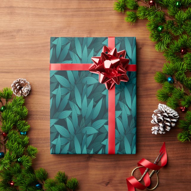 Papel De Regalo Hojas tropicales gradiente (Regalo de vacaciones)