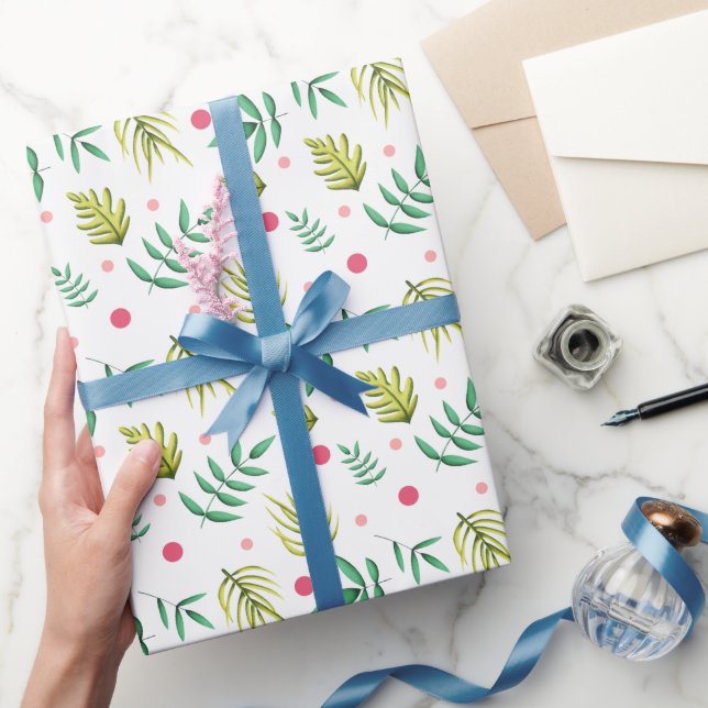 Papel De Regalo Hojas tropicales verdes (Regalar)