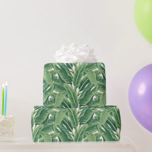 Papel De Regalo Hojas tropicales verdes de plátano