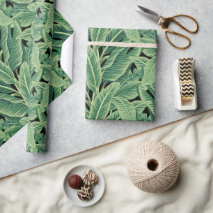Papel De Regalo Hojas tropicales verdes de plátano