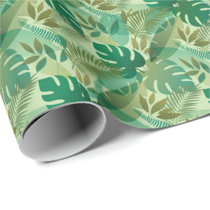 Papel De Regalo Hojas verdes aireadas de follaje tropical