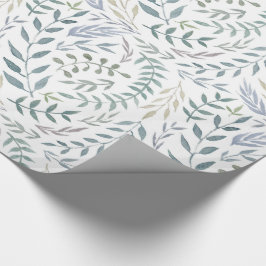 Papel De Regalo Hojas y follaje rústicos de la acuarela