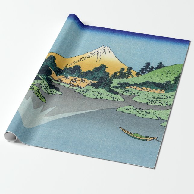Papel De Regalo Hokusai - El Monte Fuji reflexiona en el lago Kawa (Desenrollado)