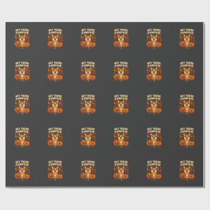 Papel De Regalo Hola Ahí Calabaza Corgi Halloween Calabazas Otoño