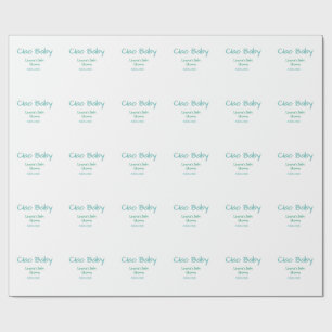 Papel De Regalo hola bebé azul verde pastel shower de bebé nombre
