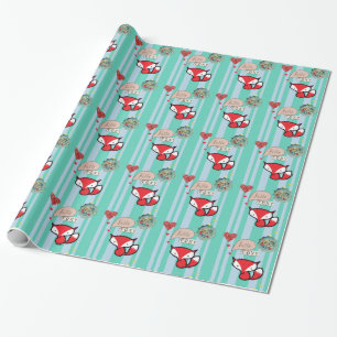 Papel De Regalo Hola Fox lindo astuto con los botones del vintage