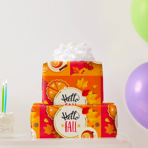 Papel De Regalo Hola Otoño Saltos Y Bebidas De Otoño