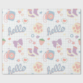 Papel De Regalo ¡Hola! Patrón de cosas de chicas
