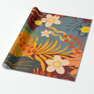 Papel De Regalo Hola Primavera Hora de la Felicidad, Patrón Tropic