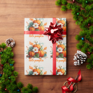 Papel De Regalo Hola Pumpkin Autumn Floral Design