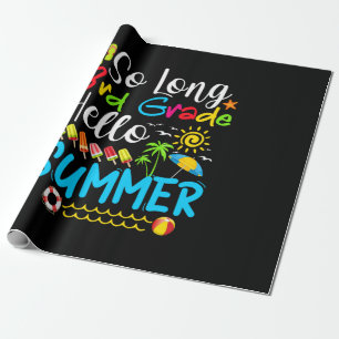 Papel De Regalo Hola, Verano De 3er Grado El Día De La Escuela.