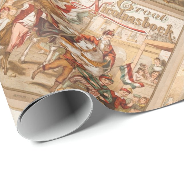 Papel De Regalo Holandés Sinterklaas del día del St. Nick en (Esquina del rollo)