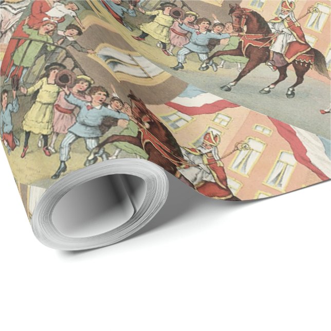 Papel De Regalo Holandés Sinterklaas del día del St. Nick en (Esquina del rollo)