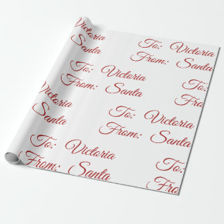Papel De Regalo Holiday Christmas To And From Santa Personalized 