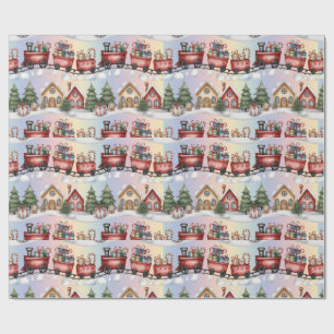 Papel de regalo Holiday Express – Pueblo de Navida