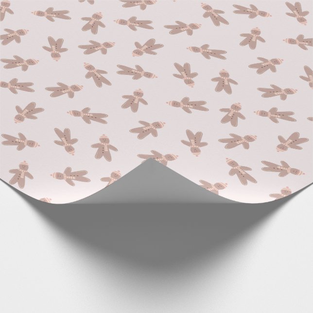 Papel De Regalo Holiday Gingerbread Man pink (Esquina)