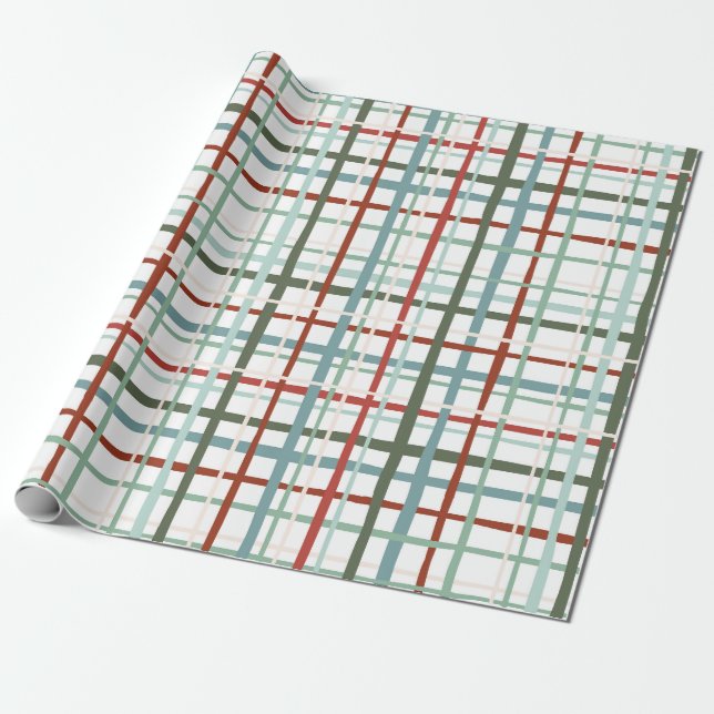 Papel De Regalo Holiday Gingham - Pacífica (Desenrollado)