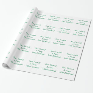 Papel De Regalo Holiday Green Font Feliz deseo navideño