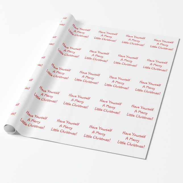 Papel De Regalo Holiday Red Font Merry Christmas Wiers (Desenrollado)