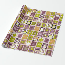 Papel De Regalo Holiday Stamps Christmas Wrapping Paper