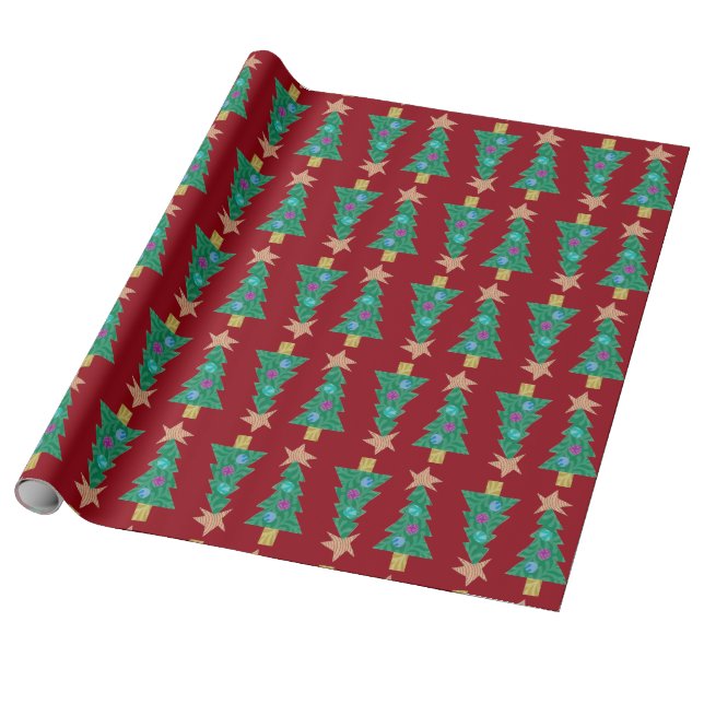 Papel De Regalo Holiday Tree Wrapping Paper (Desenrollado)