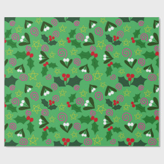 Papel De Regalo Holly and Mistletoe Holiday Wrapping Paper