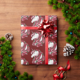 Papel De Regalo Holly Berry Unicorn