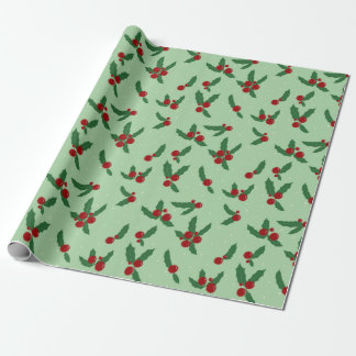 Papel De Regalo Holly Berry Wrapee Paper