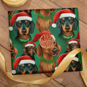 Papel De Regalo Holly Jolly Dachshunds