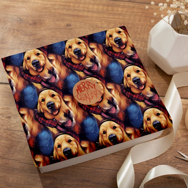 Papel De Regalo Holly Jolly Golden Retriever (Subido por el creador)