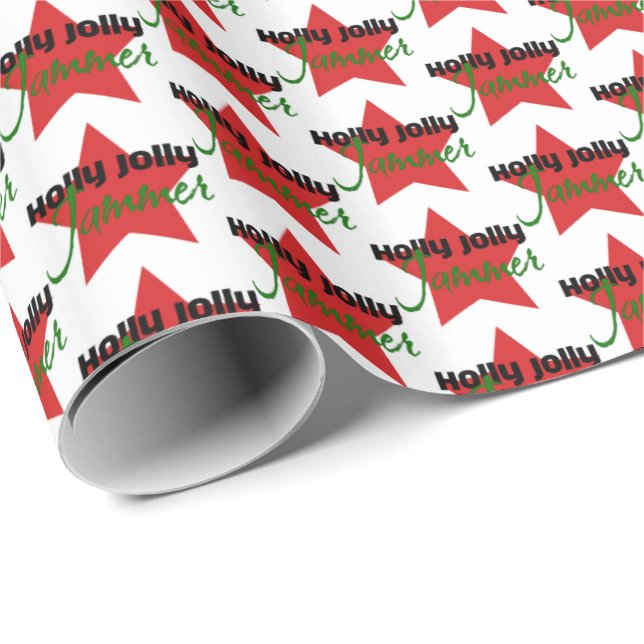 Papel De Regalo Holly Jolly Jammer, Navidades de patinaje en Rolle (Esquina del rollo)