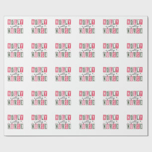 Papel De Regalo Holly Jolly Navidades de enfermería Vida de Enferm