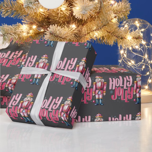 Papel De Regalo Holly Jolly Nutcracker Navidades Coquette Preppy (Vacaciones)