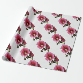 Papel De Regalo Hollyhock Rosa Celestial Flor Malva Floral