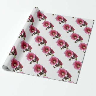 Papel De Regalo Hollyhock Rosa Celestial Flor Malva Floral