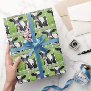 Papel De Regalo Holstein Bull En Pastel Verde