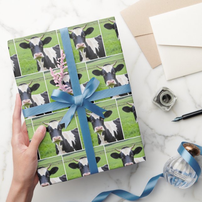 Papel De Regalo Holstein Bull En Pastel Verde (Regalar)