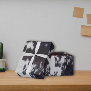 Papel De Regalo Holstein Cow Faux Leather Natural Hide