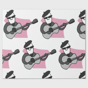 Papel De Regalo Hombre con boina tocando guitarra acústica