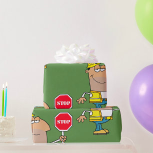 Papel De Regalo Hombre Con Un Rótulo De Paro