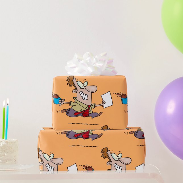 Papel De Regalo Hombre Corriendo Con Café (Subido por el creador)