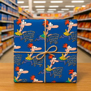 Papel De Regalo Hombre de dibujos animados divertido corriendo con
