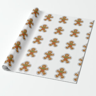 Papel De Regalo Hombre De Gingerbread Haciendo El Ángel En La Niev